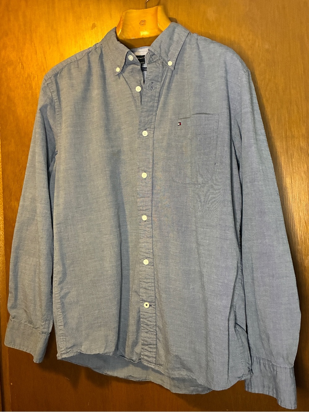 Tommy Hilfiger Light Blue Button-Down Shirt - Men's Casual Oxford